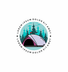 Dome Tent Camping Badge Design