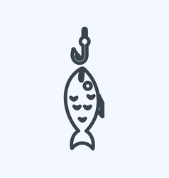 Icon Fish Caught Suitable For Sea Symbol Line