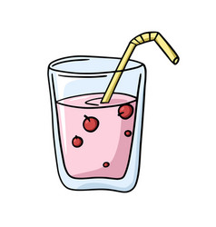 Milky Pink Fruit Cocktail With Berries