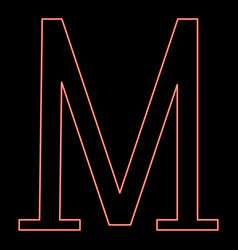 Neon Mu Greek Symbol Capital Letter Uppercase