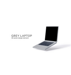 Opened Silver Laptop Mock Up With Black Keyboard