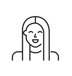 Young Smiling Girl With Long Straight Hair Pixel