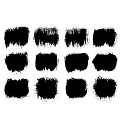 Black Abstract Brush Strokes Isolated On White