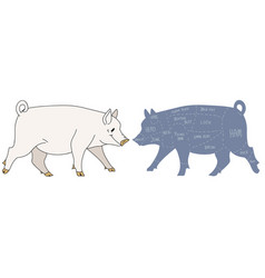 Cute French Farmhouse Pig With Butcher Chart