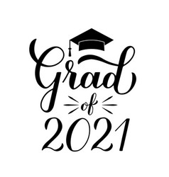 Grad 2021 Lettering With Graduation Cap