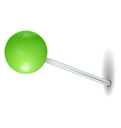 Green Plastic Ball Sewing Pin Realistic Mockup