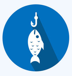 Icon Fish Caught Suitable For Sea Symbol Long