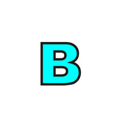 Letter B Blue Outline Geometric Symbol Simple Logo