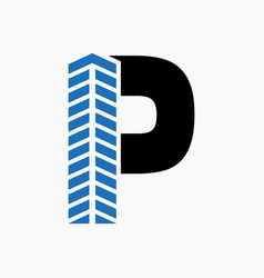 Letter P Real Estate Logo Concept With Building