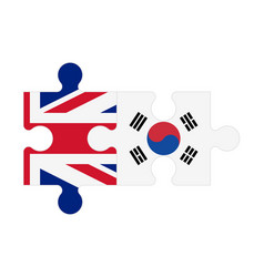 Puzzle Of Flags United Kingdom And South Korea