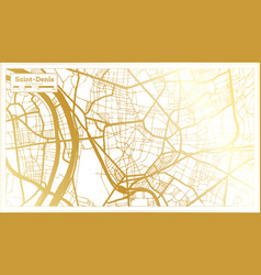 Saint Denis France City Map In Retro Style