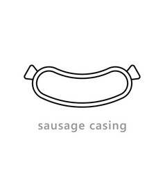 Sausage Casing Logo Line Art Icon Natural