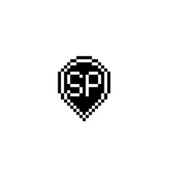 Sp Pixel Art Initial Logo