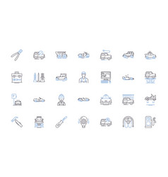 Tech Support Line Icons Collection