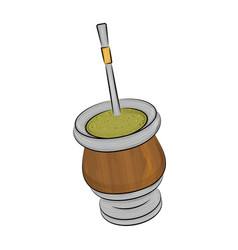 Isolated Colored Argentina Mate Traditional Drink