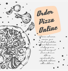 Order Pizza Online Pizzeria Promo Monochrome