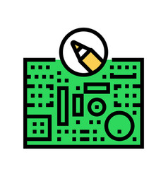 Printed Circuit Design Electronics Color Icon