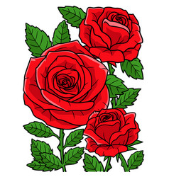 Rose Flower Cartoon Colored Clipart