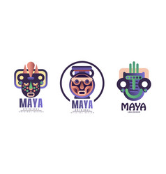 Maya Logo Original Design With Ethnic Mask