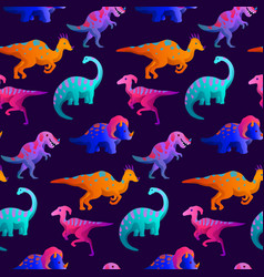 Neon Dinosaur Seamless Pattern