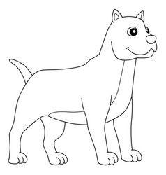 Pitbull Dog Coloring Page Isolated For Kids