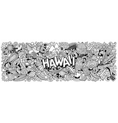 Aloha Hawaii Doodle Cartoon Funny Banner