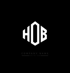 Hob Letter Logo Design With Polygon Shape