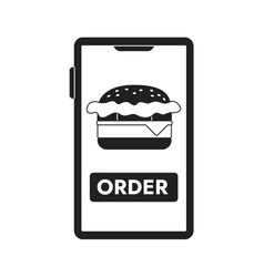 Mobile Phone Screen With Fast Food Delivery App