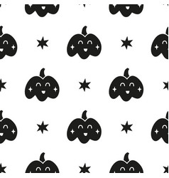 Seamless Pattern With Doodle Pumpkins