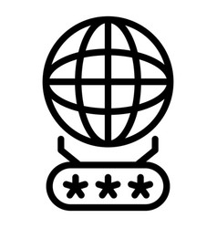 Global Smart Authentication Icon Outline Style