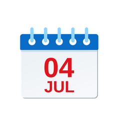 July 4th Calendar Icon Independence Day