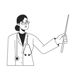 Professional Doctor Holding Pointer Stick Flat