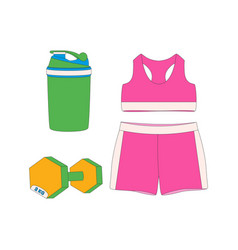 Sports Top Shorts Sportswear Dumbbells Shaker