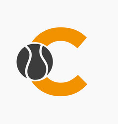 Tennis Logo On Letter C Sport Academy Club