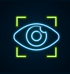 Glowing Neon Line Big Brother Electronic Eye Icon