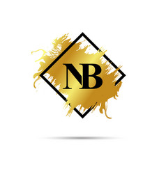 Gold Nb Logo Symbol Art Design