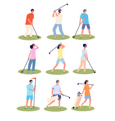 Golf Playing Cartoon Fun Golfing Players Sport