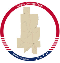 Map Of Crenshaw County In Alabama Usa