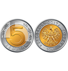 Polish Money Five Zloty Coin