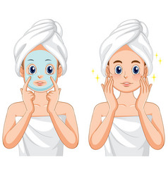 Spa Woman Applying Facial Mask