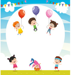 Children with balloon Royalty Free Vector Image