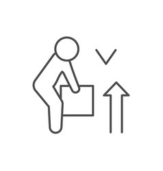 Correct Object Lifting Line Icon