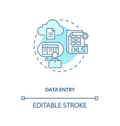 Data Entry Turquoise Concept Icon