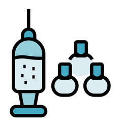 Medical Syringe Ampule Icon Flat