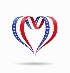 American Flag Heart-shaped Ribbon Background