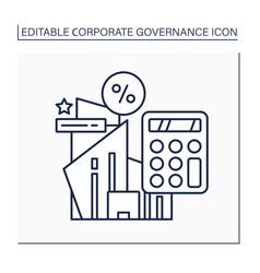 Corporate Tax Rate Line Icon