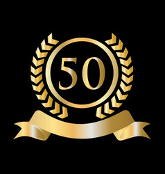 Fifty 50 Years Anniversary Celebration Gold