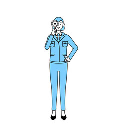 Simple Line Drawing Of A Woman In Work Wear