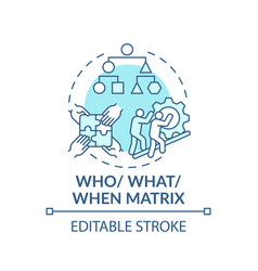 Who What When Matrix Blue Concept Icon