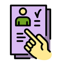 Internship Paper Icon Color Outline